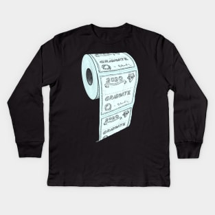 Funny Toilet Paper Graduation Senior Certificate Kids Long Sleeve T-Shirt